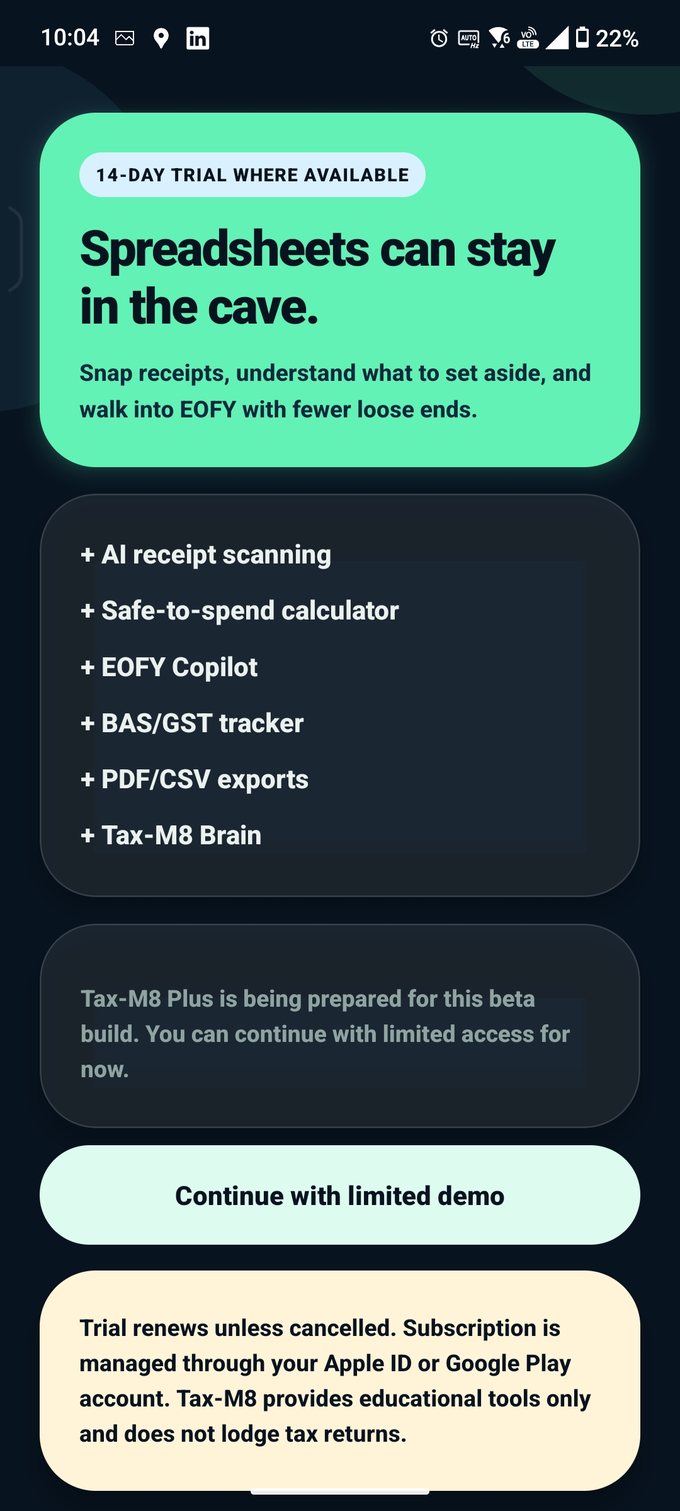Tax-M8 Plus features